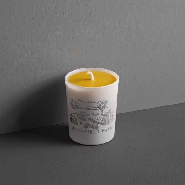 Handpoured Beeswax Candle in Printed Glass 27 cl - Brookfield Farm